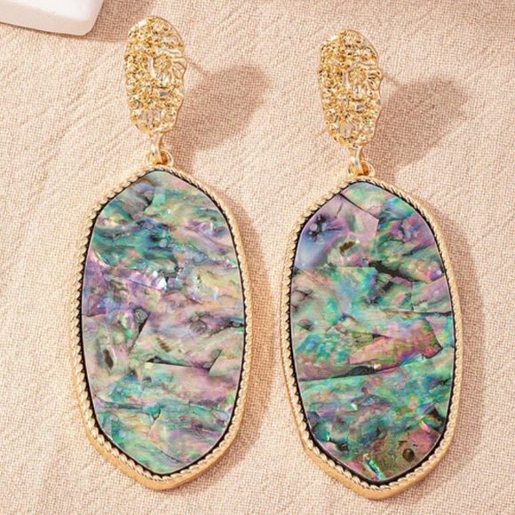 Jewelry - 🦋 3/$24 Abalone shell post earrings / NWOT